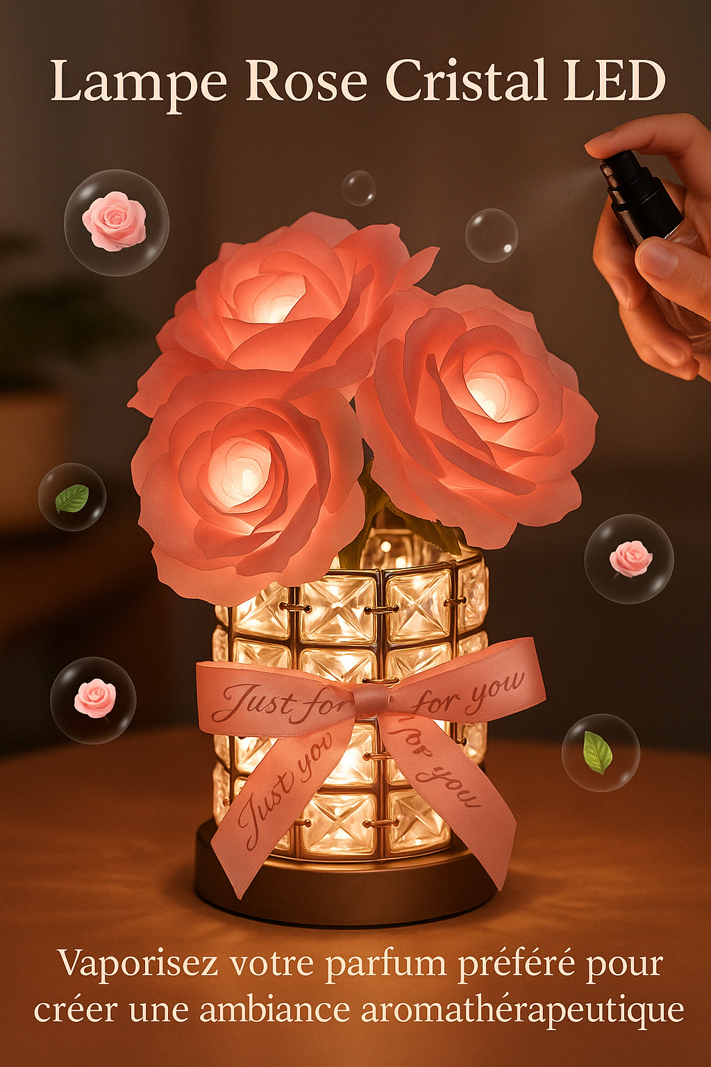 Pink Crystal Lamp – Luminous & Romantic Elegance