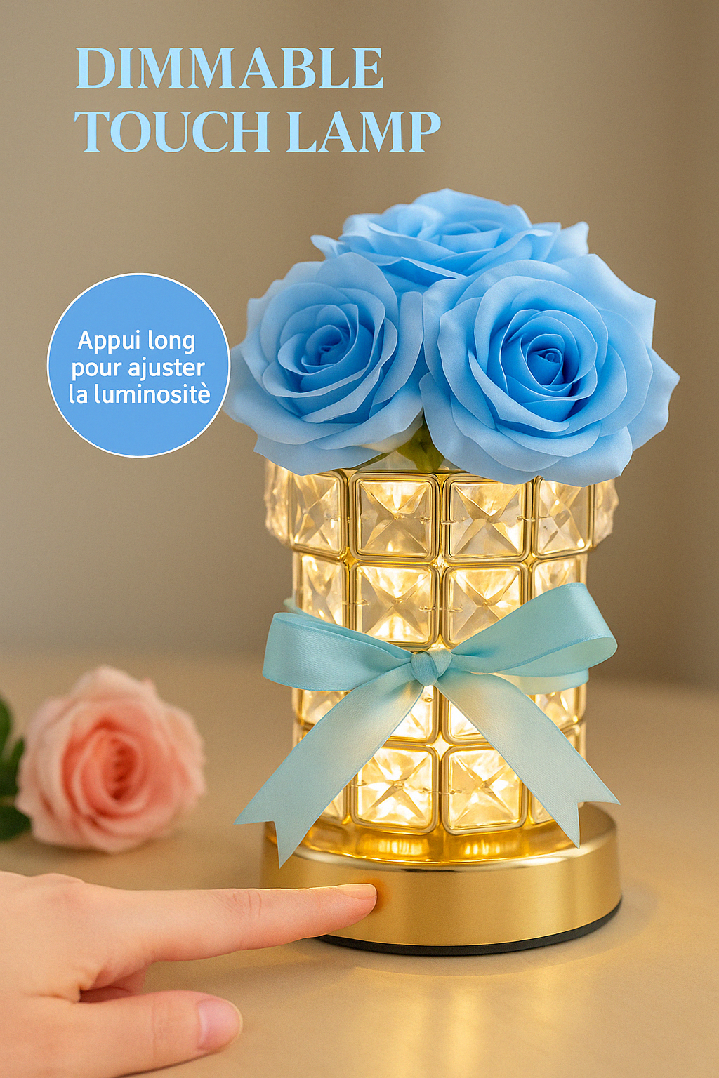 Pink Crystal Lamp – Luminous & Romantic Elegance