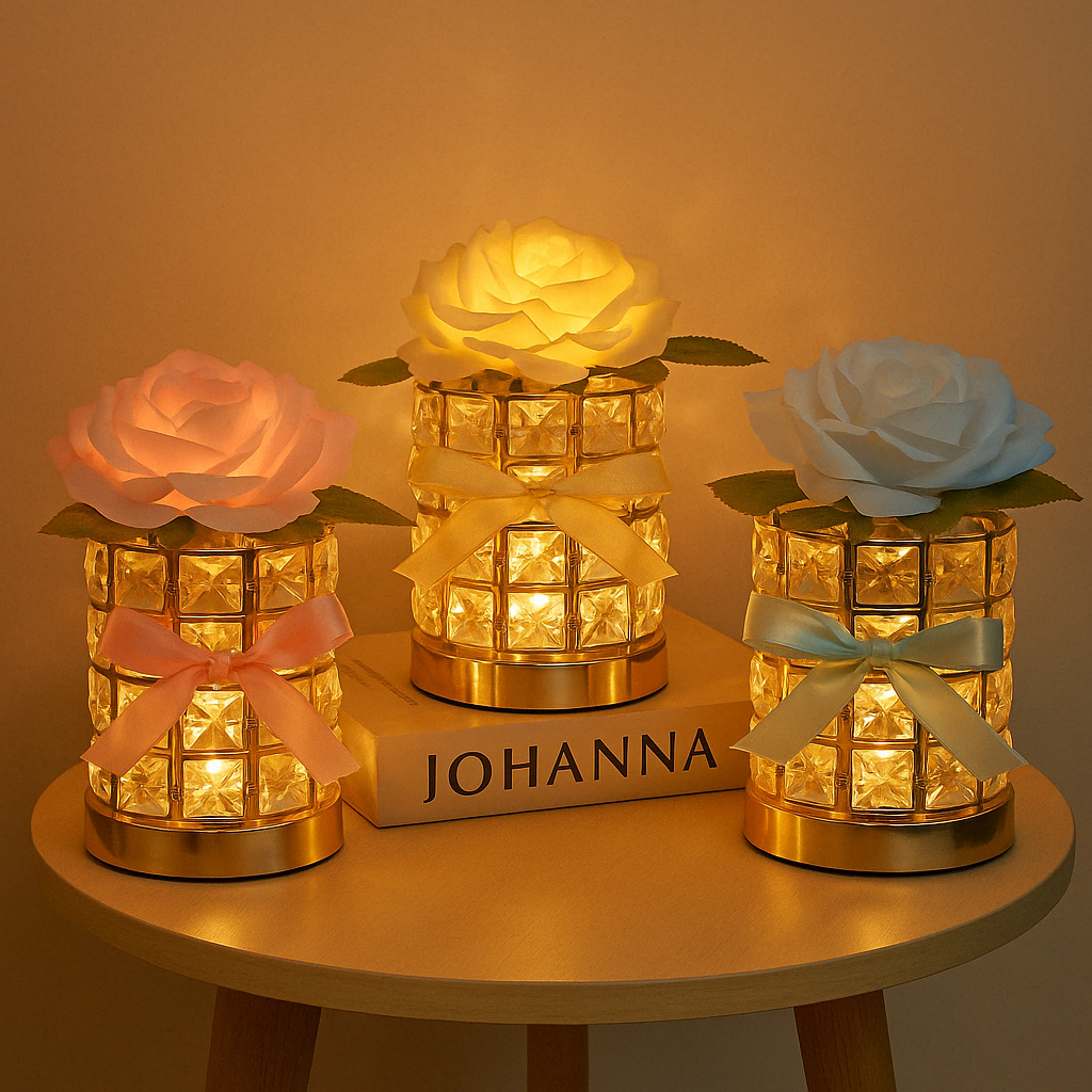 Pink Crystal Lamp – Luminous & Romantic Elegance