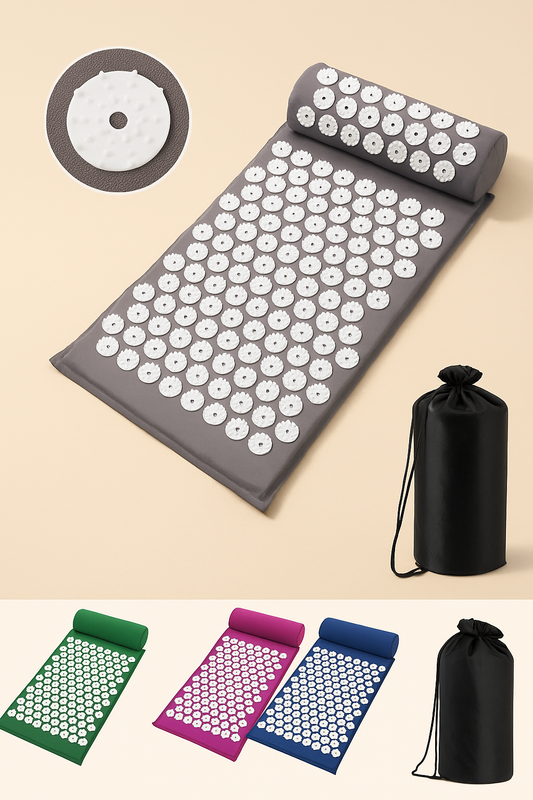 Tapis d’Acupression Relaxant + Coussin – Soulage le Stress, la Fatigue & les Douleurs