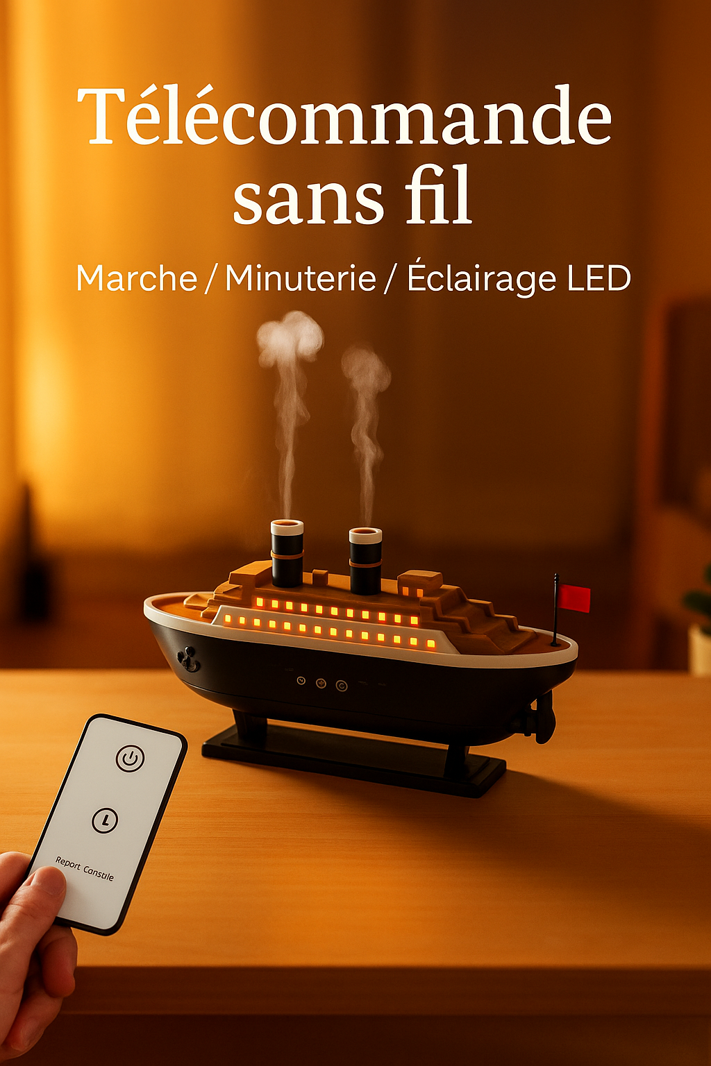 Diffuseur d'Huiles Essentielles LED – Design Bateau Vintage