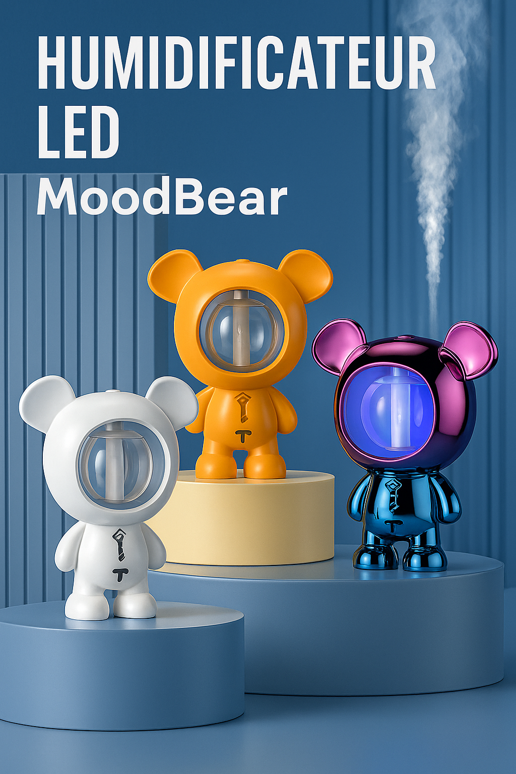 Humidificateur LED Décoratif "MoodBear" – Ambiance Relax & Purification Intelligente