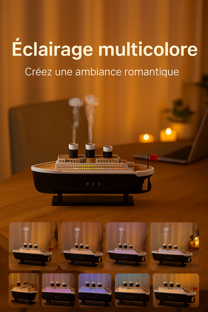 Diffuseur d'Huiles Essentielles LED – Design Bateau Vintage