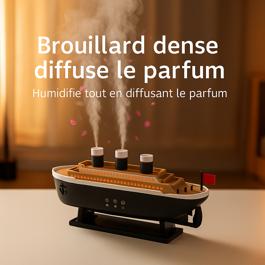 Diffuseur d'Huiles Essentielles LED – Design Bateau Vintage