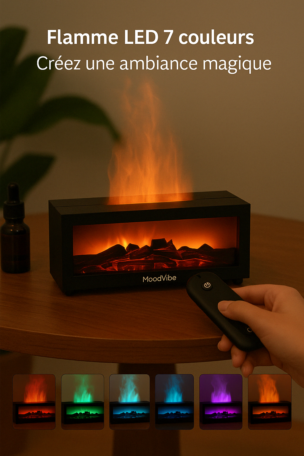 Diffuseur Flamme LED 7 Couleurs 