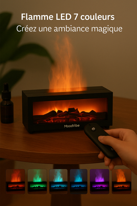 Diffuseur Flamme LED RGB – Ambiance Spa & Bien-Être à la Maison