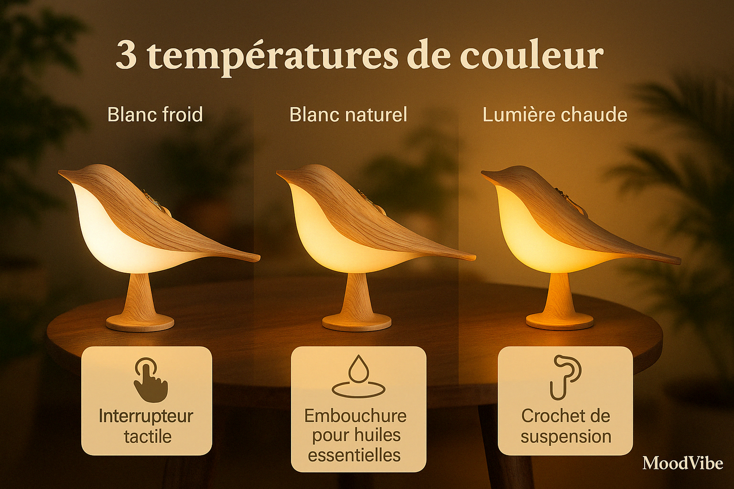 Lampe Oiseau Tactile – Poésie, Lumière et Liberté