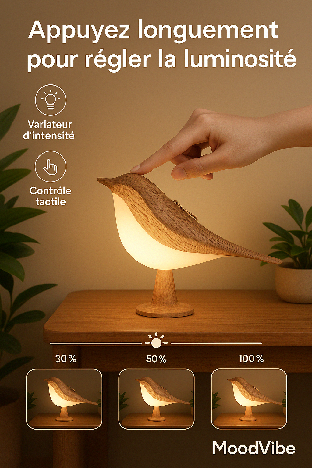 Lampe Oiseau Tactile – Poésie, Lumière et Liberté