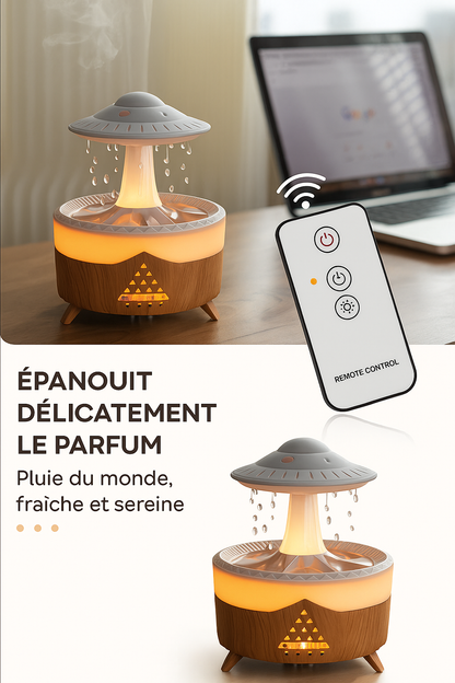 Diffuseur LED "Pluie Zen" – Ambiance Relaxante & Humidification Aromatique