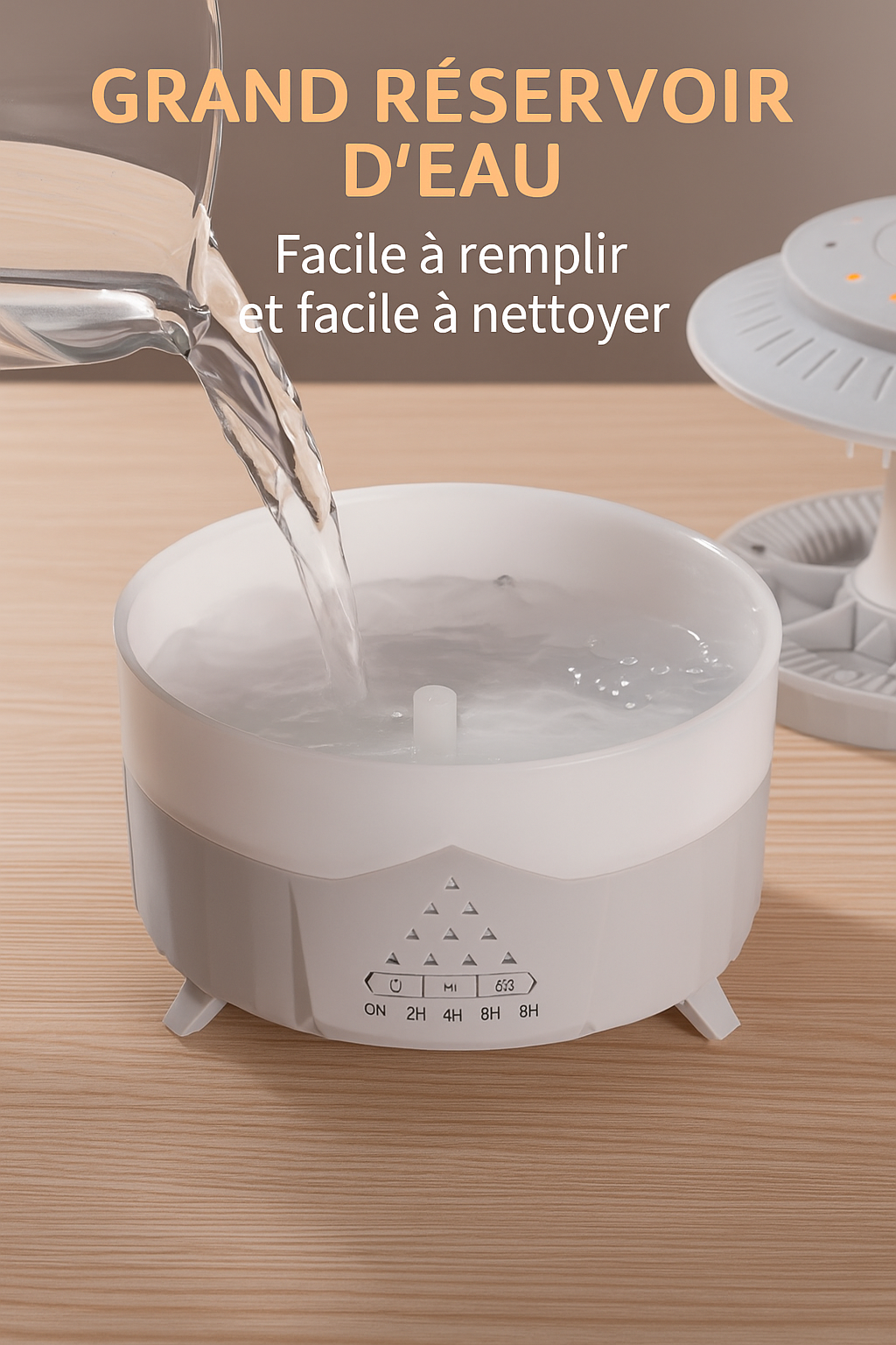 Diffuseur LED "Pluie Zen" – Ambiance Relaxante & Humidification Aromatique