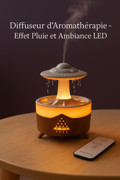 Diffuseur LED "Pluie Zen" – Ambiance Relaxante & Humidification Aromatique